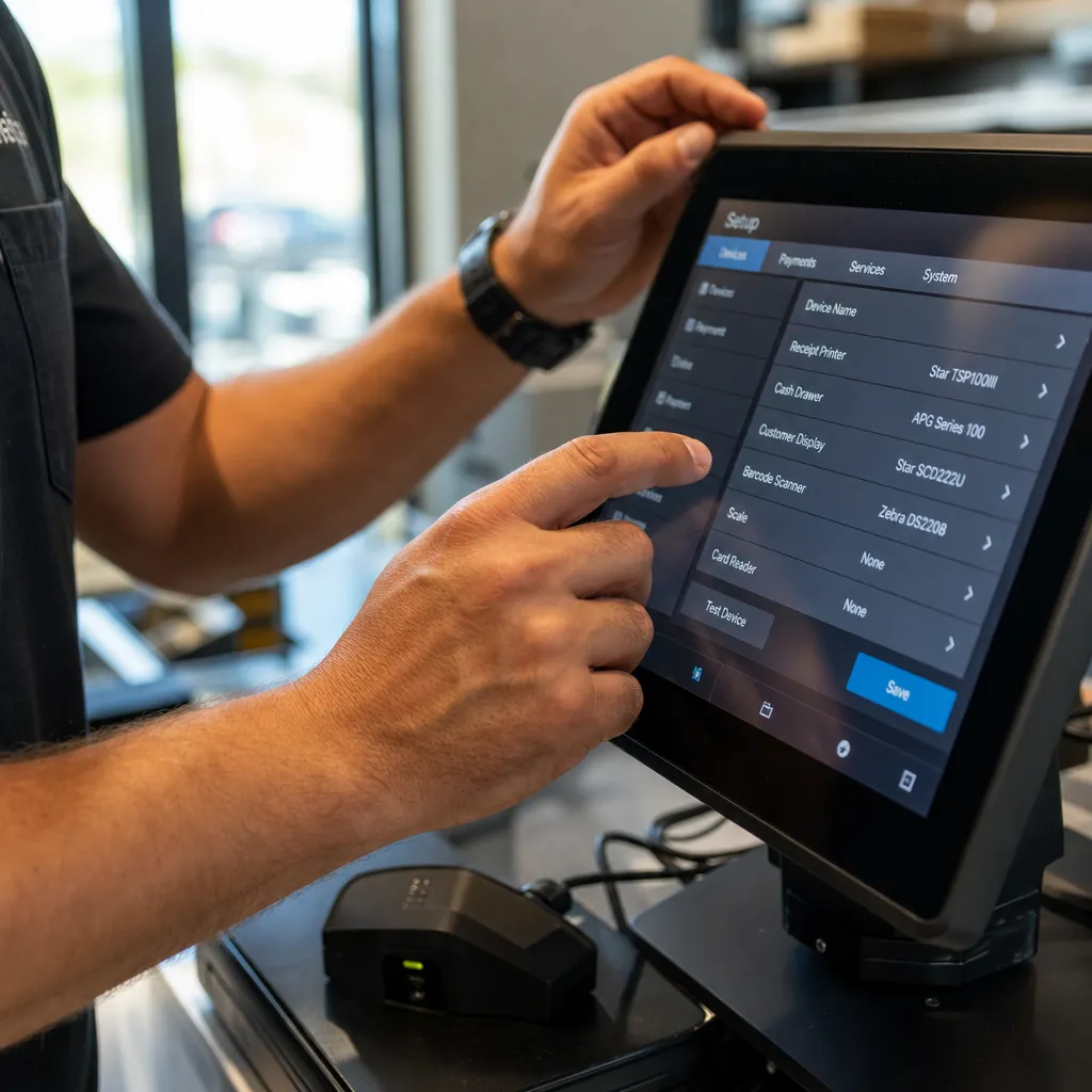 Configuration d'écran tactile pour caisse enregistreuse